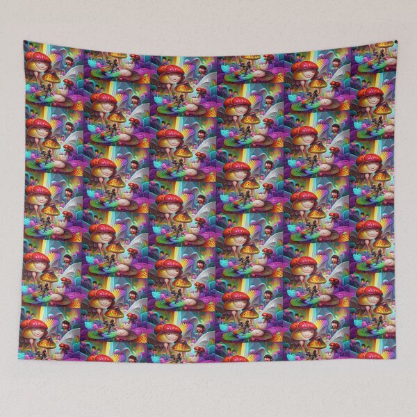Item preview, Mushrooms and Fairies  -- Adventure Cartoony Bright Colorful  designed and sold by glitchman2.