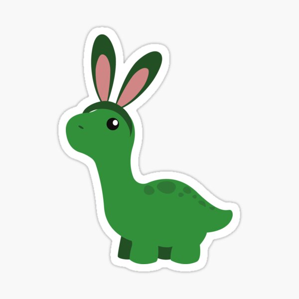 stuffed dinosaur with bunny ears