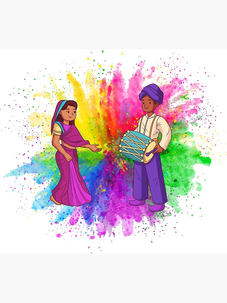 How to Draw a Holi Scene (Holi) Step by Step | DrawingTutorials101.com