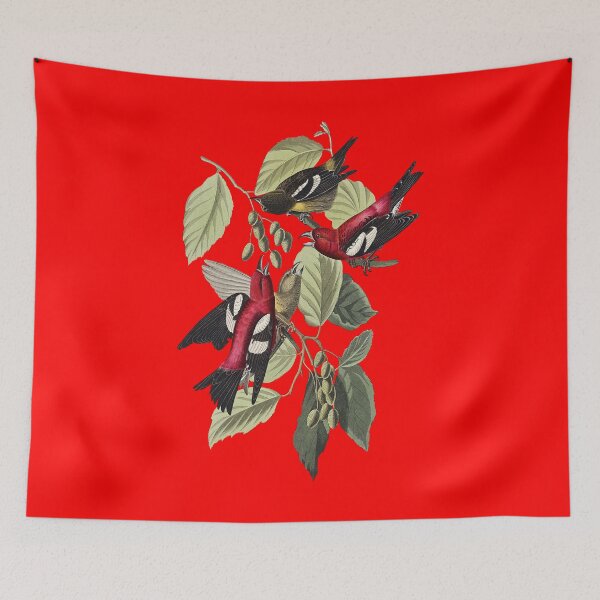 Item preview,   Beautiful Birds Feeding In The Bushes On A Cool Red - designed and sold by TJays.