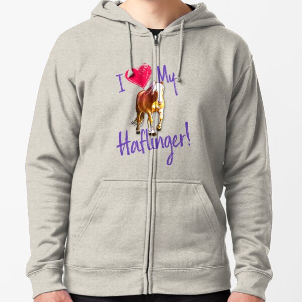 Ich liebe meinen Haflinger Kapuzenjacke