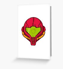 Samus Helmet - Metroid Videogame illustration Greeting Card