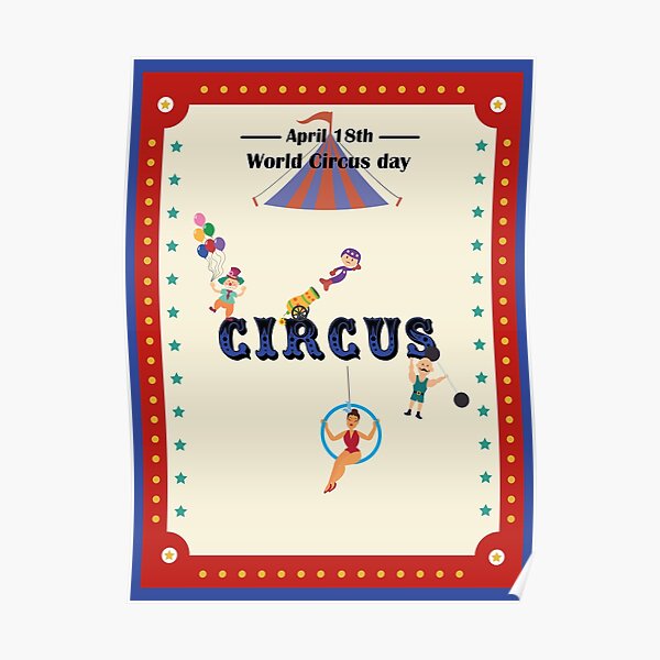 Design For World Circus Day On April 18 With A Circus Tent And