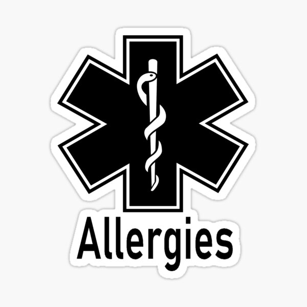 "Allergy Medical Alert" Sticker for Sale by NoonStickers Redbubble
