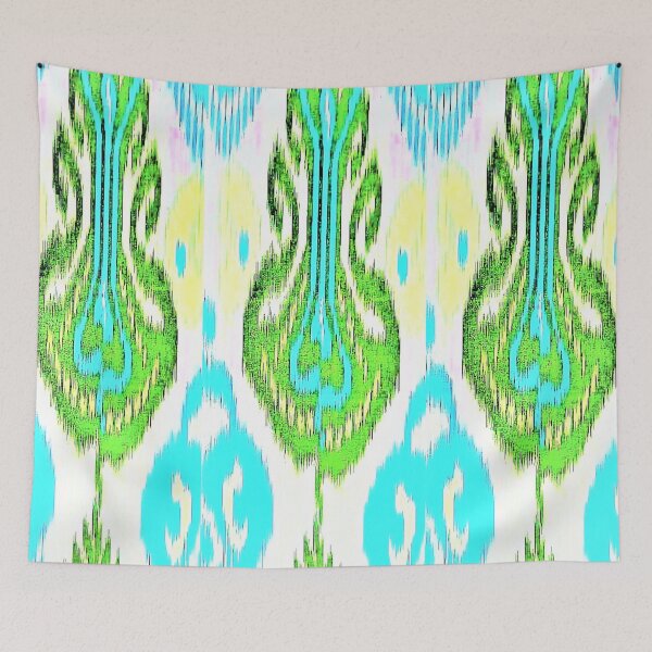 Item preview, Floral designs Uzbek ikat patterns - Ikat designed and sold by LeFabriqueOuz.