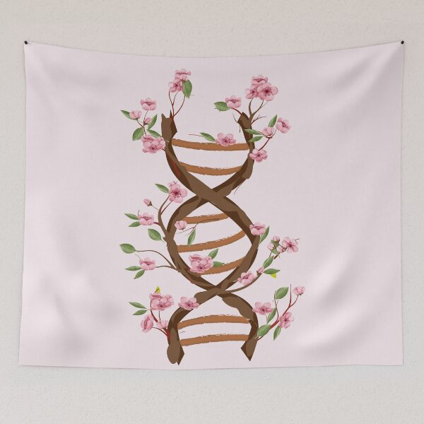 Item preview, Floral Watercolor DNA flowers trees dna structure Sakura japanese flowers designed and sold by ELmezz.