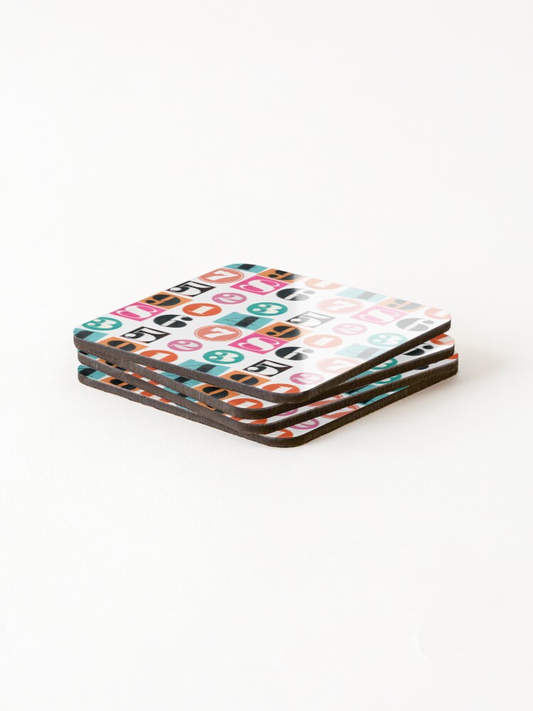 Thumbnail 4 of 5, Coasters (Set of 4), Colorful Numbers designed and sold by P9Designs.