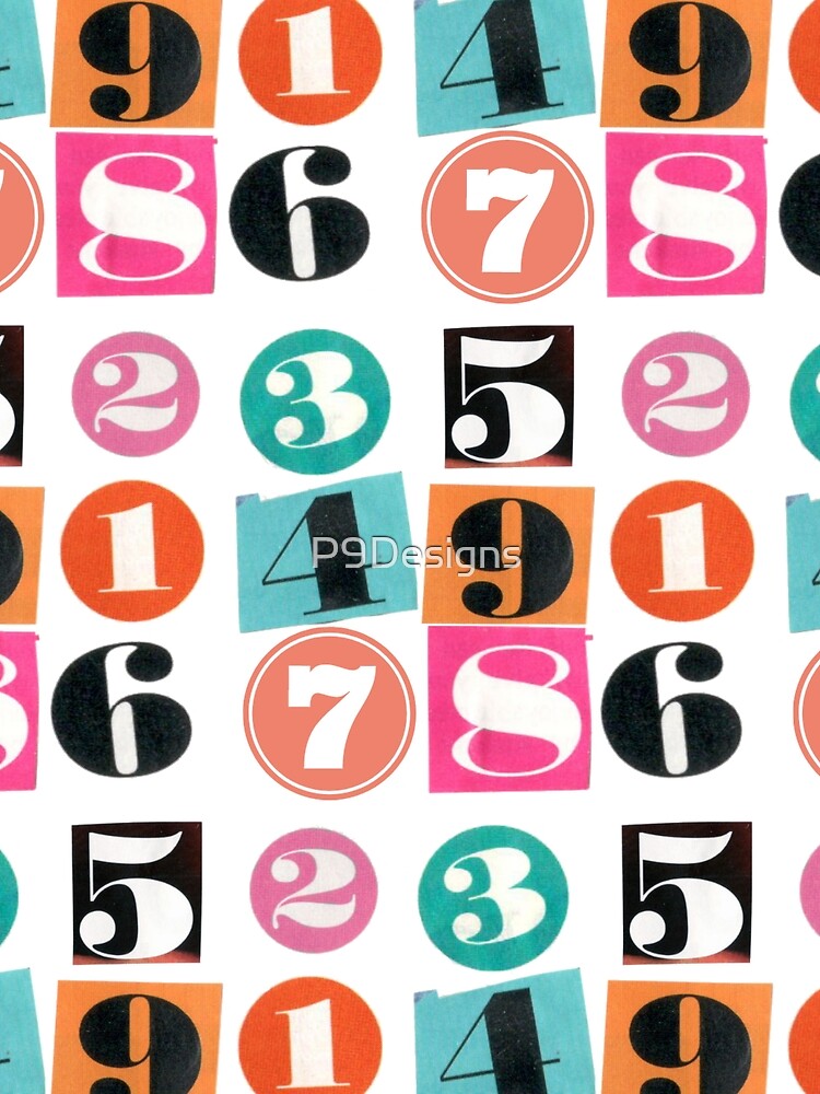 Thumbnail 3 of 3, Scarf, Colorful Numbers designed and sold by P9Designs.
