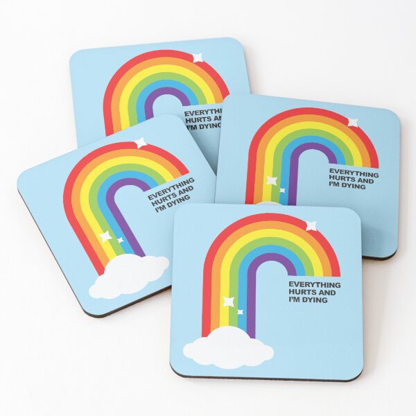 Item preview, Everything Hurts and I'm Dying Rainbow black designed and sold by BuffyDesign.