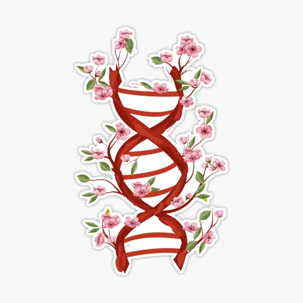 Floral DNA Strand - In My DNA - Mint Purple Hues Sticker for Sale