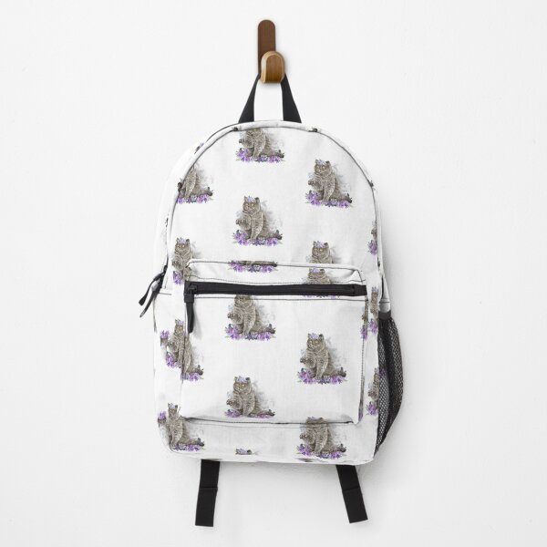 Item preview, Watercolor Cat with Flowers designed and sold by HappyLifeCreate.