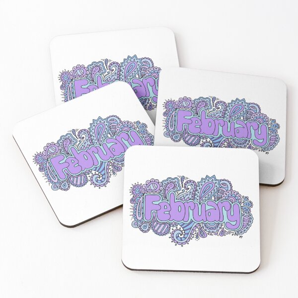 Item preview, February doodle (Blue and purple) designed and sold by YippeeYay Doodles.