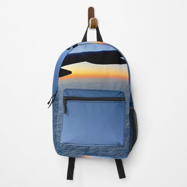 Item preview, Airplane wing silhouette with a orange blue sunset sky and clouds designed and sold by Dinashop.