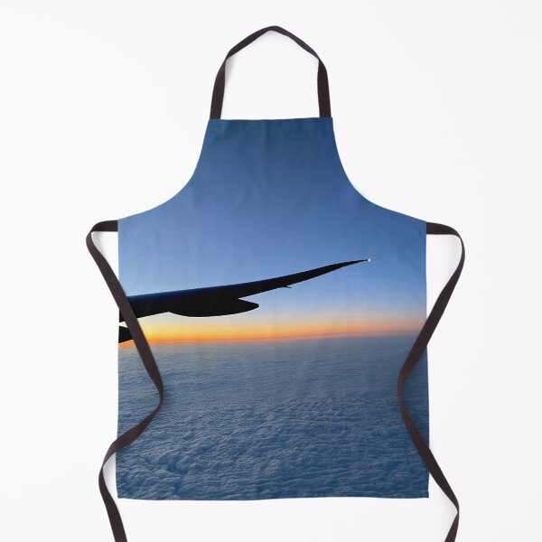 Item preview, Airplane wing silhouette with a orange blue sunset sky and clouds designed and sold by Dinashop.