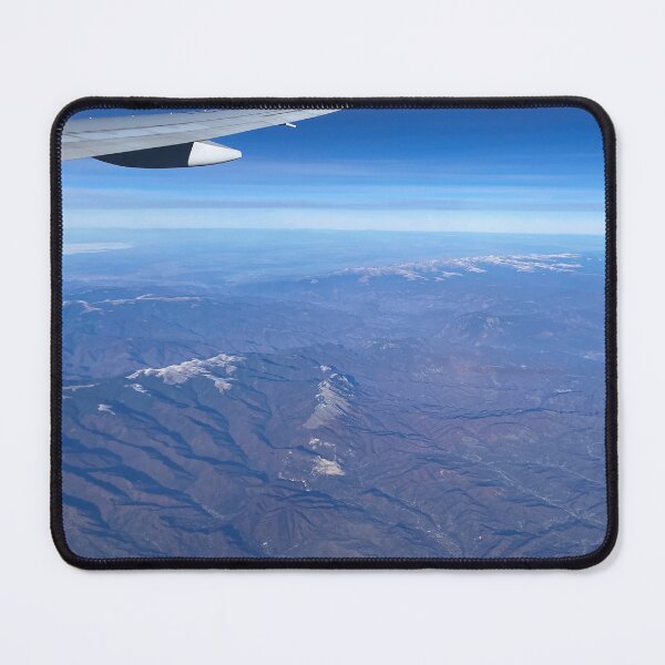 Item preview, Airplane window seat view of wing and mountains designed and sold by Dinashop.