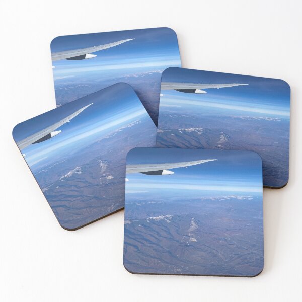Item preview, Airplane window seat view of wing and mountains  designed and sold by Dinashop.
