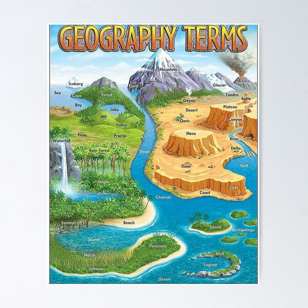 Item preview, 90's geography terms map meme designed and sold by Sysko.