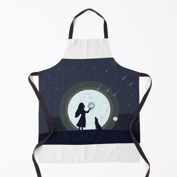 Item preview, girl with a dog on the background of the moon and starssky designed and sold by Ingahaliullina.
