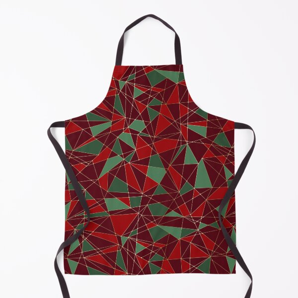 Item preview, Christmas Red Green Gold Low Poly Pattern designed and sold by Strawflower Oasis.