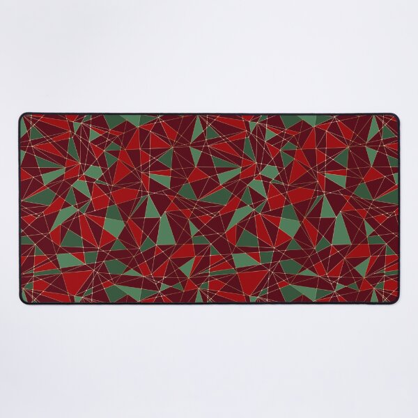 Item preview, Christmas Red Green Gold Low Poly Pattern designed and sold by Strawflower Oasis.