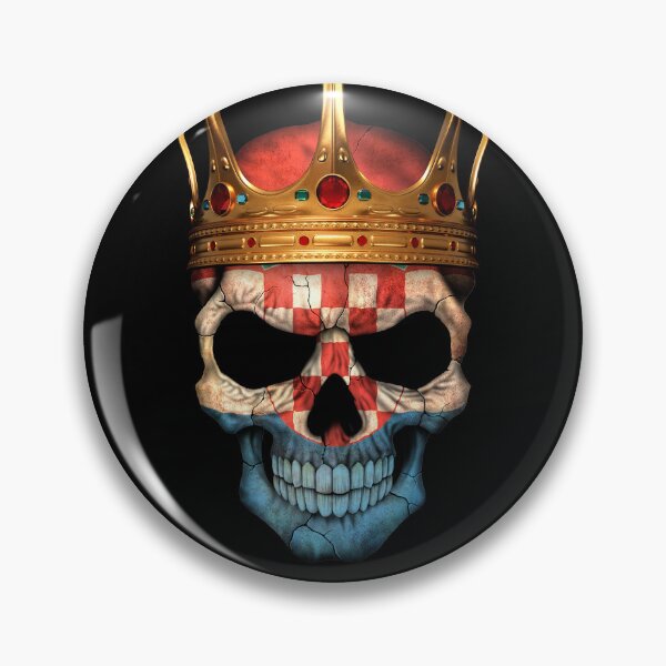 Item preview, Croatian Flag Skull with Crown designed and sold by JeffBartels.