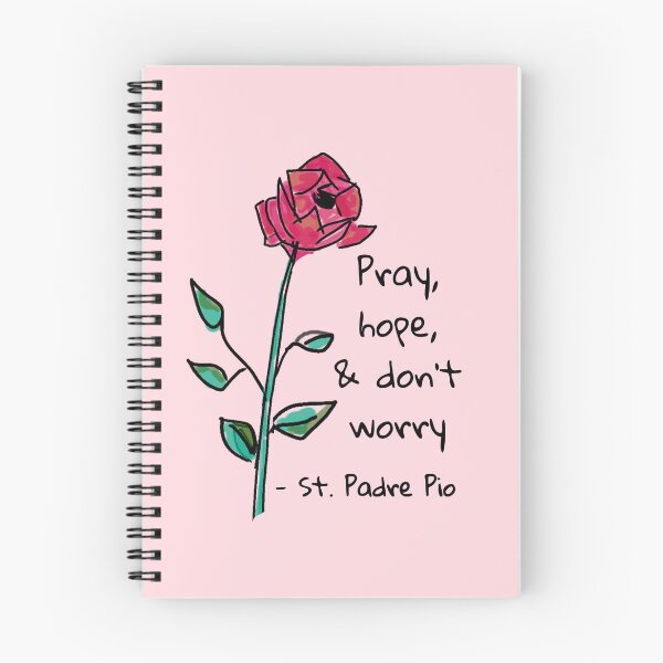 Item preview, Pray, Hope and Don't Worry, With Hand-Drawn Rose, On Soft Rose Pink designed and sold by IceCreamMuseum.