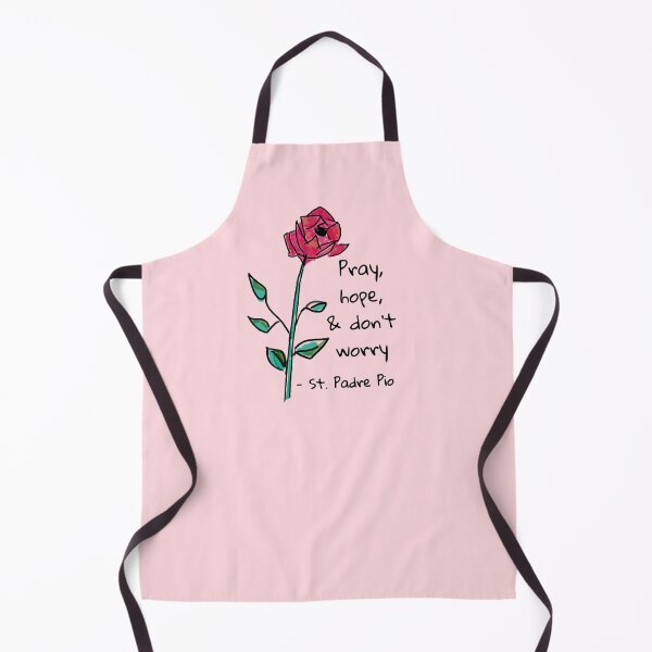 Item preview, Pray, Hope and Don't Worry, With Hand-Drawn Rose, On Soft Rose Pink designed and sold by IceCreamMuseum.