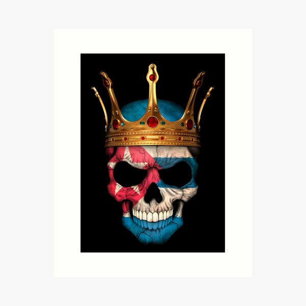 Item preview, Cuban Flag Skull with Crown designed and sold by JeffBartels.