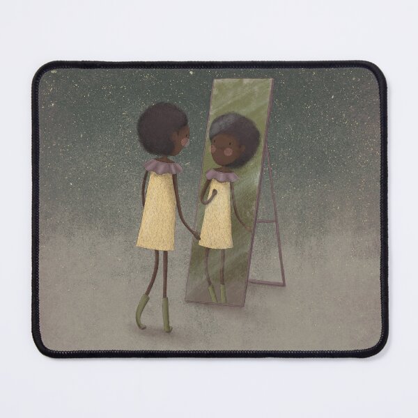 Item preview, Whimsical Woman Looking into a Magical Mirror in a Forest  designed and sold by haximica.