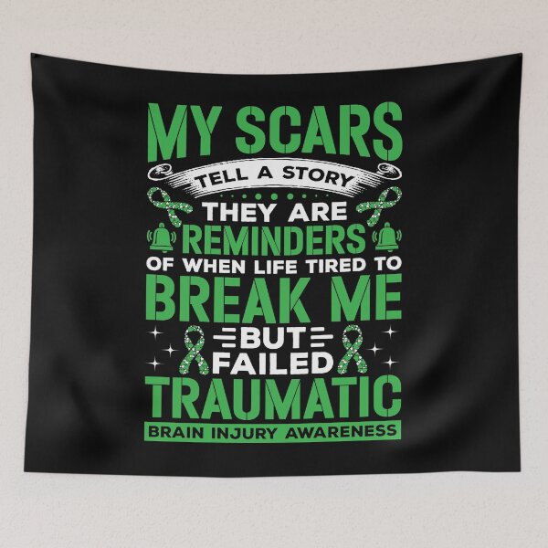 Item preview, My Scars Tell A Story Traumatic Shirt, Brain Injury Awareness Shirt, TBI Green Ribbon Shirt, TBI Fighter Shirt, Brain Surgery Tee, TBI Gift designed and sold by aymob.