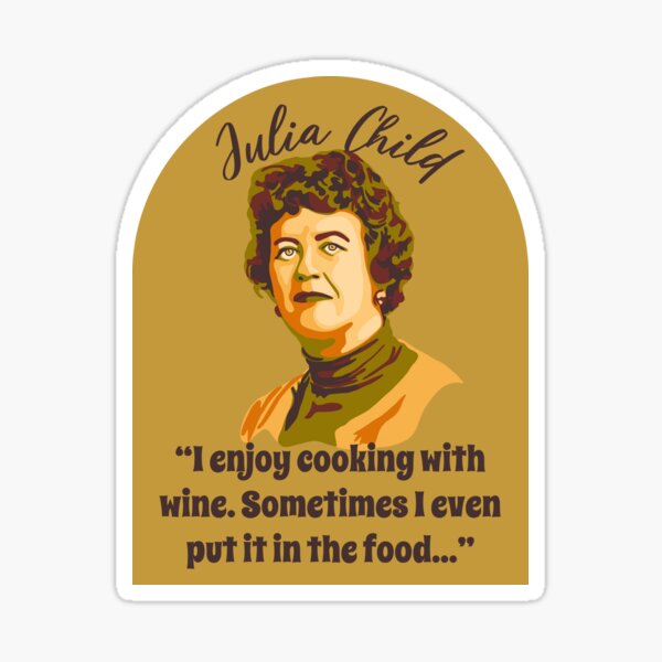 Aperçu de l'œuvre Portrait et citation de Julia Child créée et vendue par Unhinged Heather.