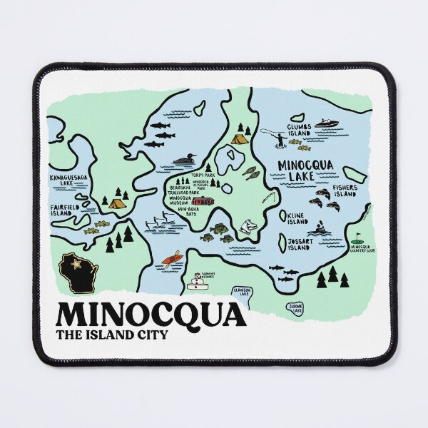 Item preview, Minocqua Map designed and sold by fiberandgloss.