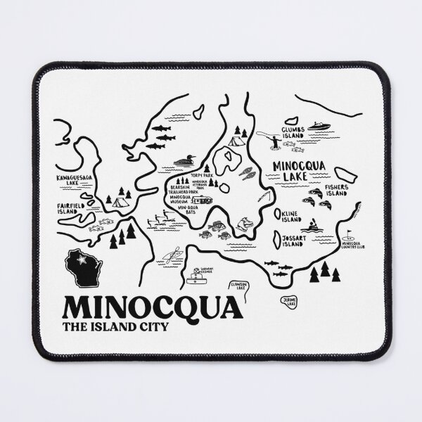 Item preview, Minocqua Map designed and sold by fiberandgloss.