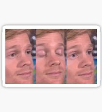 white guy blinking Sticker