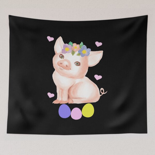 Item preview, Cute Pig With Flowers Pig Lover Funny Easter designed and sold by SharpThreadZ.