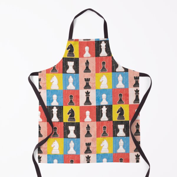 Item preview, Distressed Chess Pieces Color Block Checkerboard designed and sold by Happy Puppy Print On Demand.