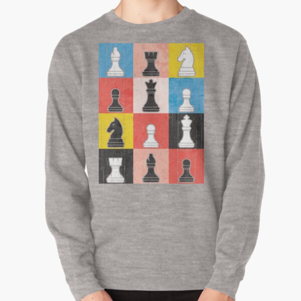 Item preview, Distressed Chess Pieces Color Block Checkerboard designed and sold by Happy Puppy Print On Demand.