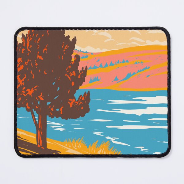 Item preview, Curt Gowdy State Park with Granite Springs Reservoir in Albany and Laramie Counties Wyoming WPA Poster Art designed and sold by patrimonio.