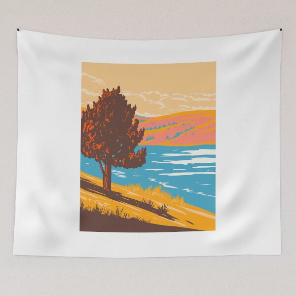 Item preview, Curt Gowdy State Park with Granite Springs Reservoir in Albany and Laramie Counties Wyoming WPA Poster Art designed and sold by patrimonio.