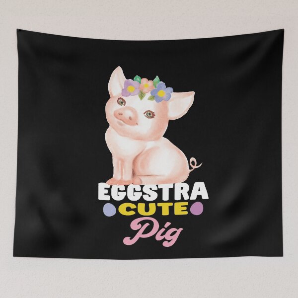 Item preview, Cute Pig With Flowers Pig Lover Funny Easter Quote designed and sold by SharpThreadZ.