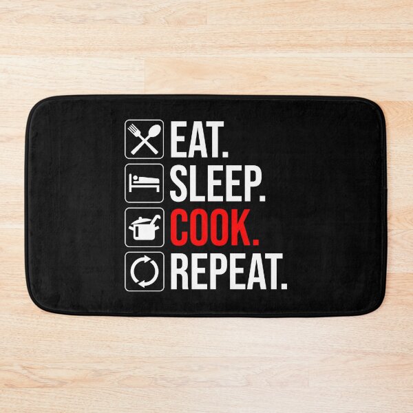 Item preview, Eat. Sleep. Cook. Repeat designed and sold by Cat Lady Designs.