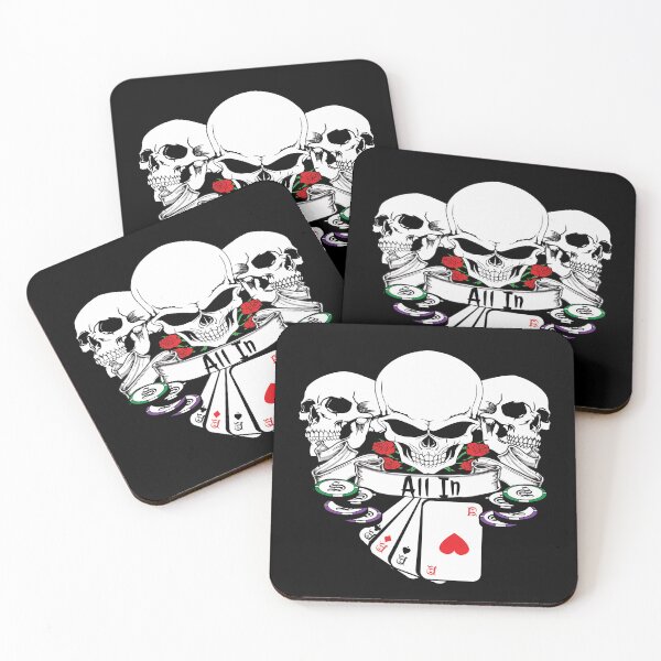 Item preview, Three Skulls Poker Chips Four Aces  All in Winning Hand designed and sold by TheCrazyBear.