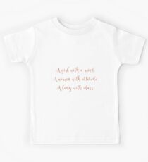 Girl, woman and lady - rose gold quote Kids Tee