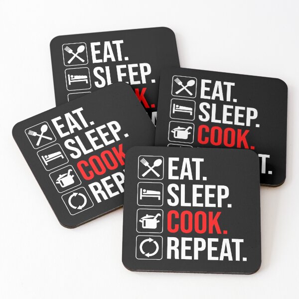 Item preview, Eat. Sleep. Cook. Repeat designed and sold by Cat Lady Designs.