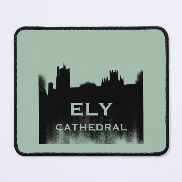 Item preview, Ely Cathedral in Charcoal & Ink with a Cambridge Blue background designed and sold by Elizabeth-Banks.