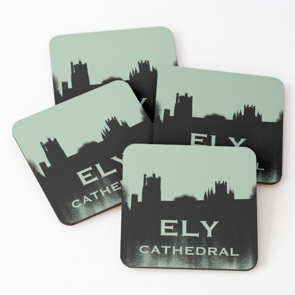 Item preview, Ely Cathedral in Charcoal & Ink with a Cambridge Blue background designed and sold by Elizabeth-Banks.