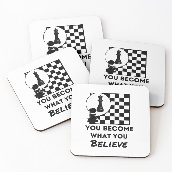 Item preview, You Become What You Believe sticker for chess players designed and sold by ThePawnStore.
