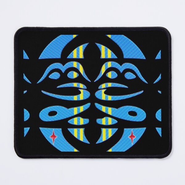 Item preview,  GEOMETRIC ABSTRACT MASK PATTERN WITH ARUBAN FLAG COLORS - ARRUBA A HAPPY ISLAND2. designed and sold by Ralek.