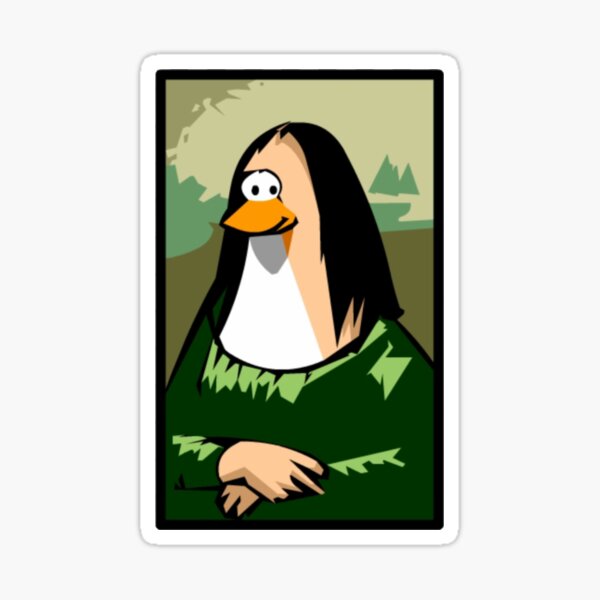 Pegatina «Pingüino Mona Lisa - Club Penguin» de PathfinderCP | Redbubble