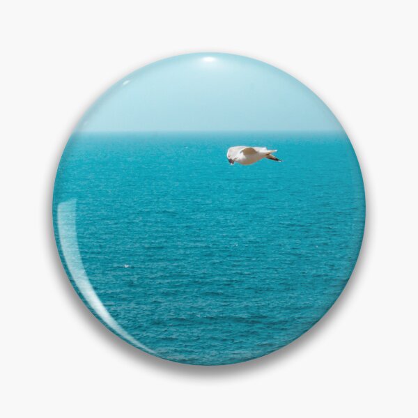 Item preview, Seagull and pigeon above a calm waves on the Ocean bleu  designed and sold by anisbbmbrush.